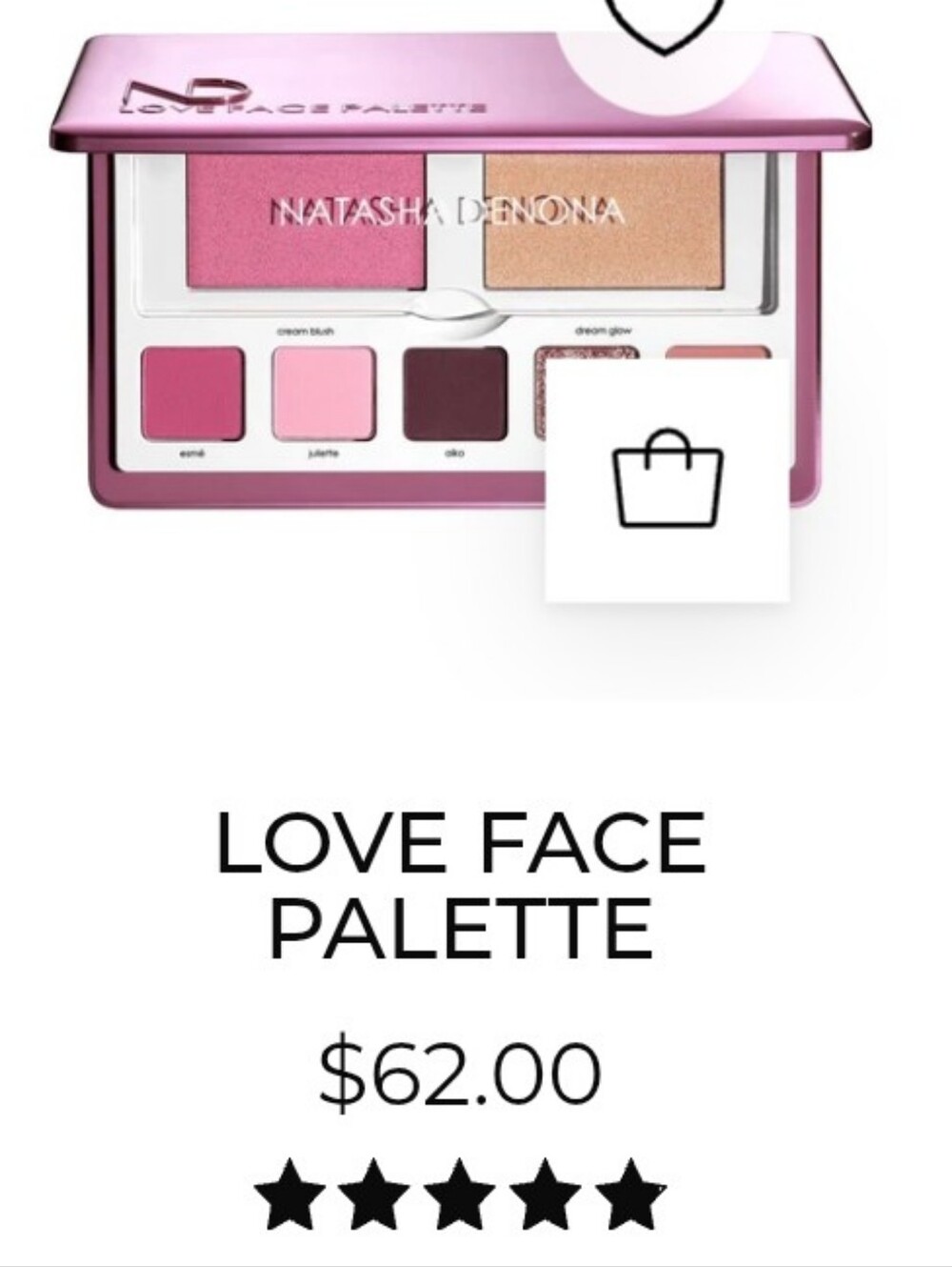 Natasha Denona LOVE FACE PALETTE Eye & Cheek Essential All In One NEW